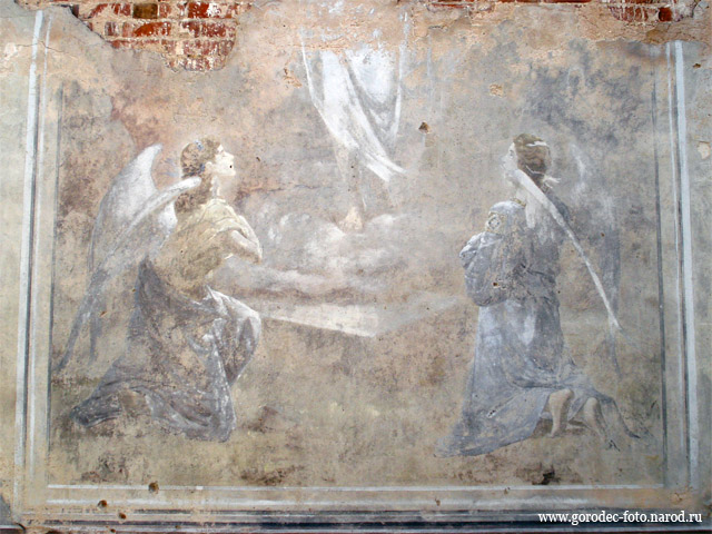 Фрагмент сохранившейся росписи в Троицком храме с.Селищи